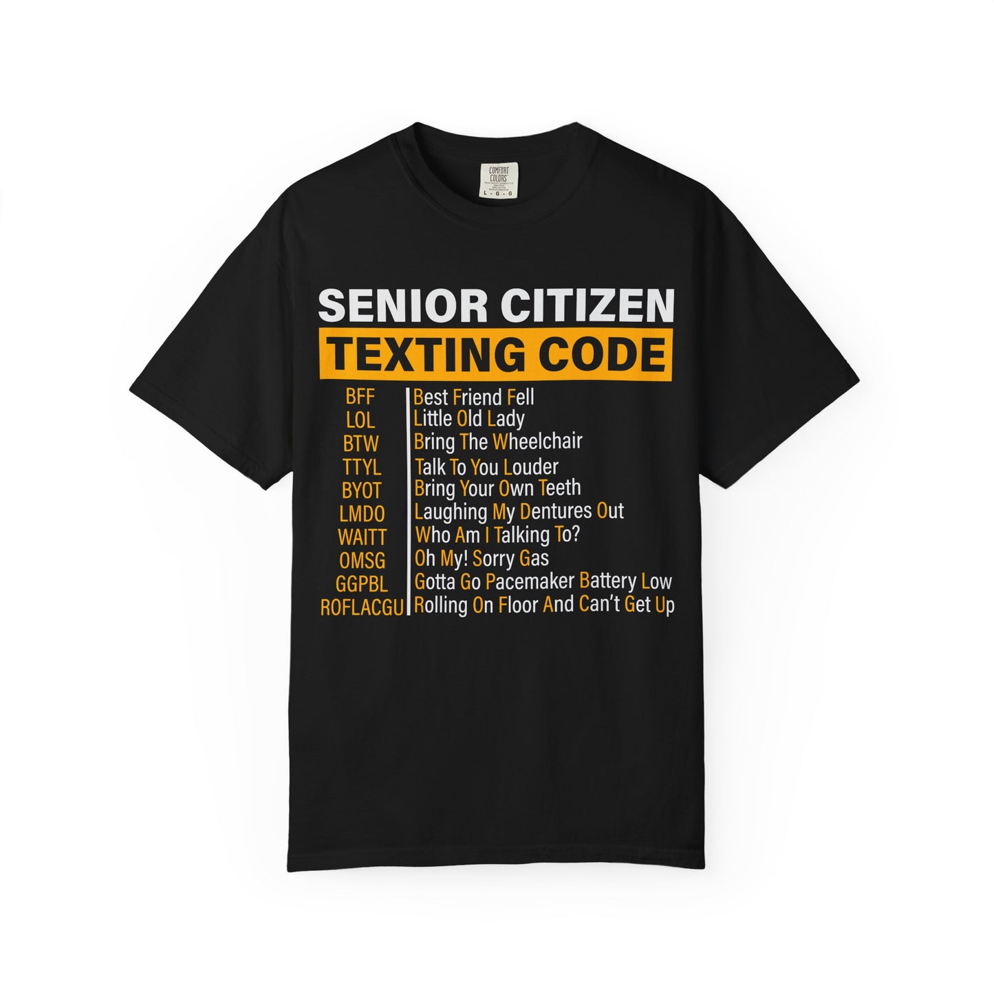 Senior Texting Code Shirt Funny Senior Citizen Tee Grandma Grandpa Gift Funny Texting Shirt Over The Hill Birthday Shirt