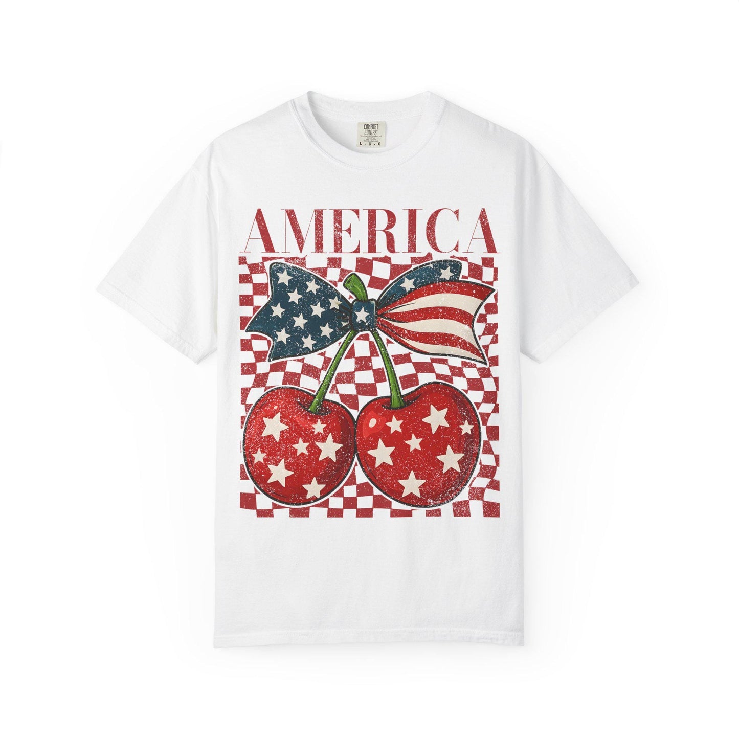 America Cherries 4th of July Shirt: Patriotic Comfort Colors Tee