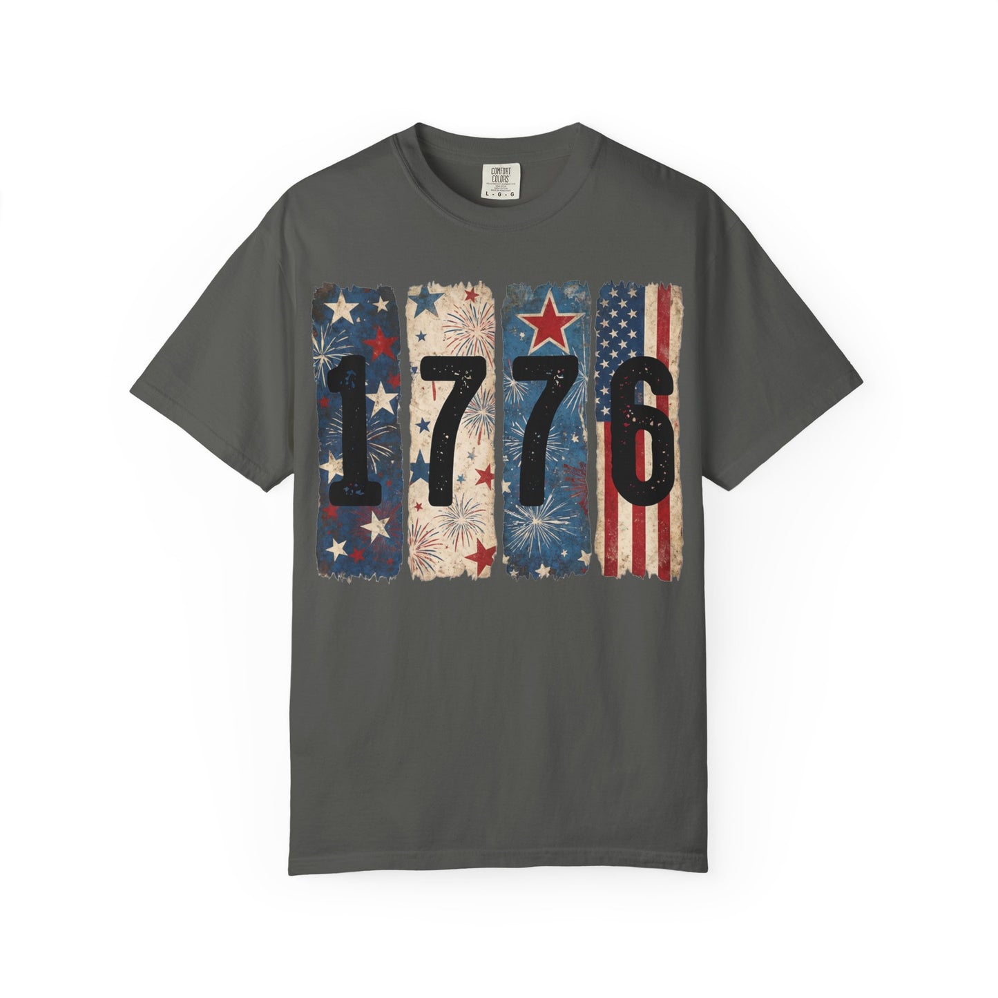 Pepper patriotic 1776 t-shirt featuring vintage American flag graphics, fireworks, and distressed USA-inspired design for 4th of July celebrations and USA 250 anniversary apparel