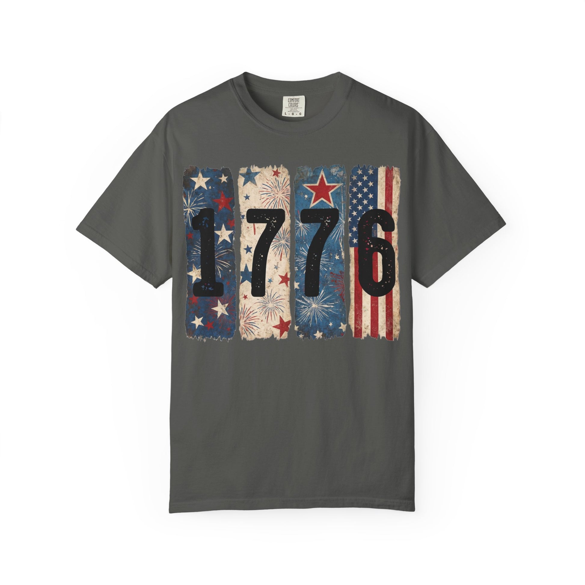Pepper patriotic 1776 t-shirt featuring vintage American flag graphics, fireworks, and distressed USA-inspired design for 4th of July celebrations and USA 250 anniversary apparel
