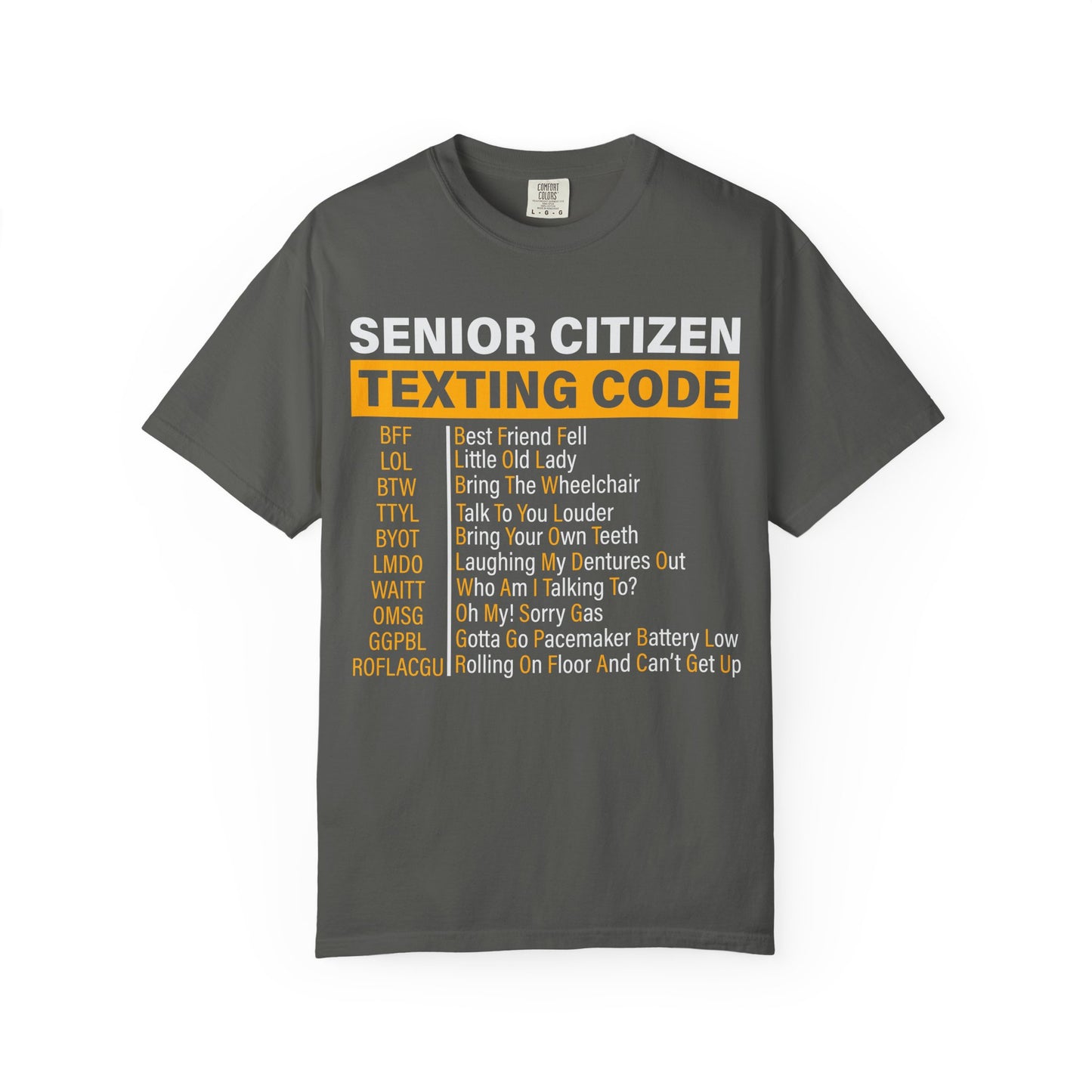 Senior Texting Code Shirt Funny Senior Citizen Tee Grandma Grandpa Gift Funny Texting Shirt Over The Hill Birthday Shirt
