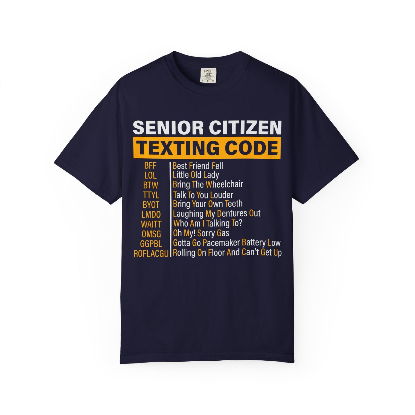 Senior Texting Code Shirt Funny Senior Citizen Tee Grandma Grandpa Gift Funny Texting Shirt Over The Hill Birthday Shirt