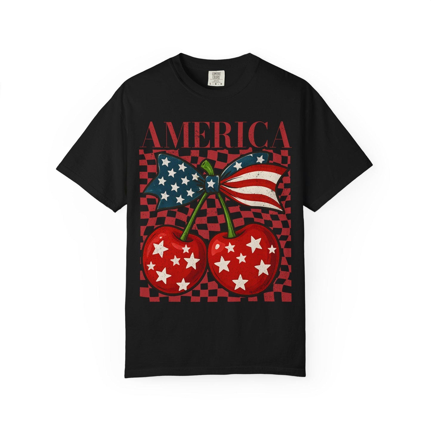 America Cherries 4th of July Shirt: Patriotic Comfort Colors Tee
