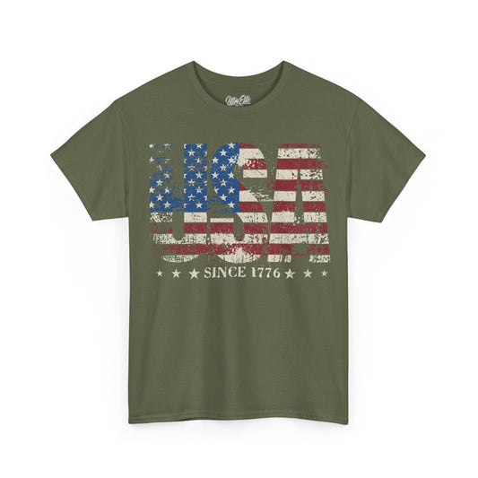 Faded USA Flag T-Shirt: 4th of July Patriotic Tee
